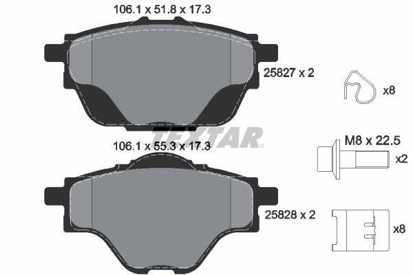 TEXTAR Brake Discs & Pads Rear Braking Set Fits Citroen Opel Peugeot Vauxhall