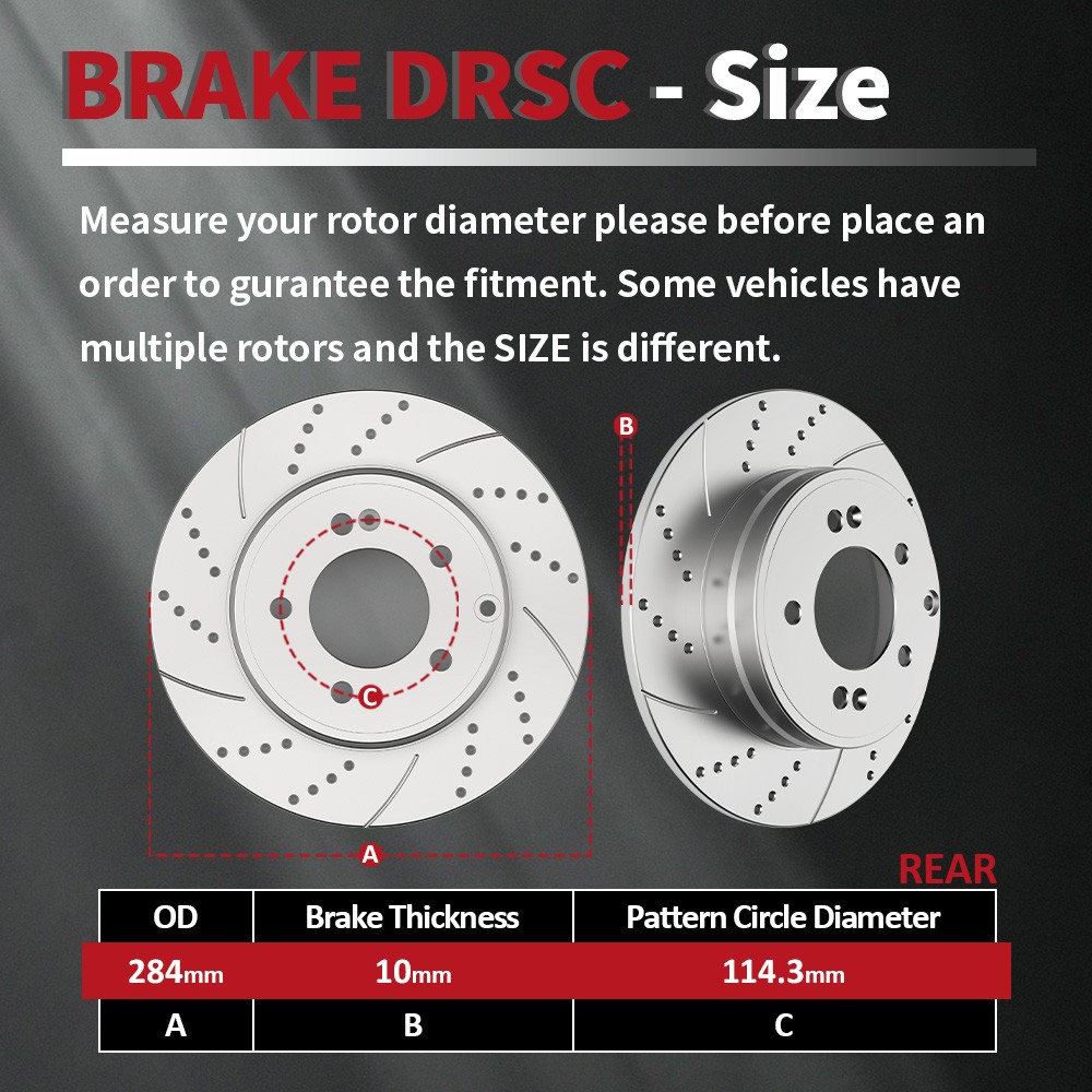 Rear Brake Rotors Pads Kit fit for Kia Optima 2011-2012 2013 2014-2015 Brakes