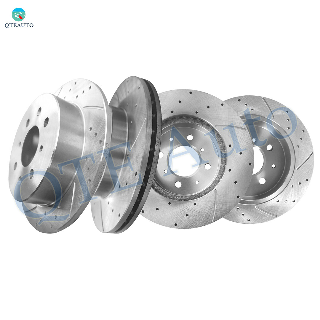 4 Front 262mm-Rear 239mm Drilled Slotted Brake Rotors To 1992-2001 Acura Integra