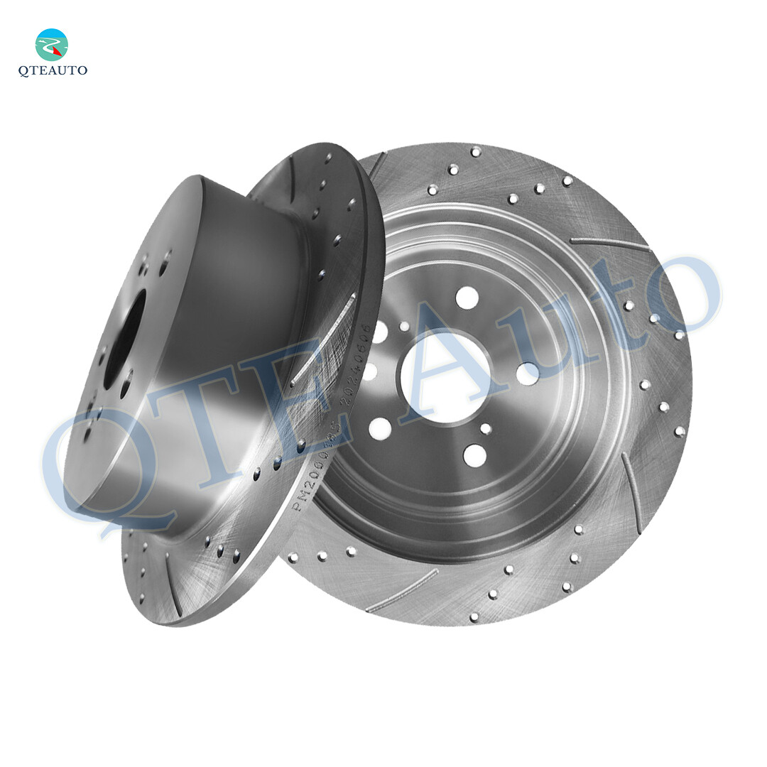 Rear 290mm Drilled Slotted Brake Disc Rotors For 2004-2010 Toyota Sienna