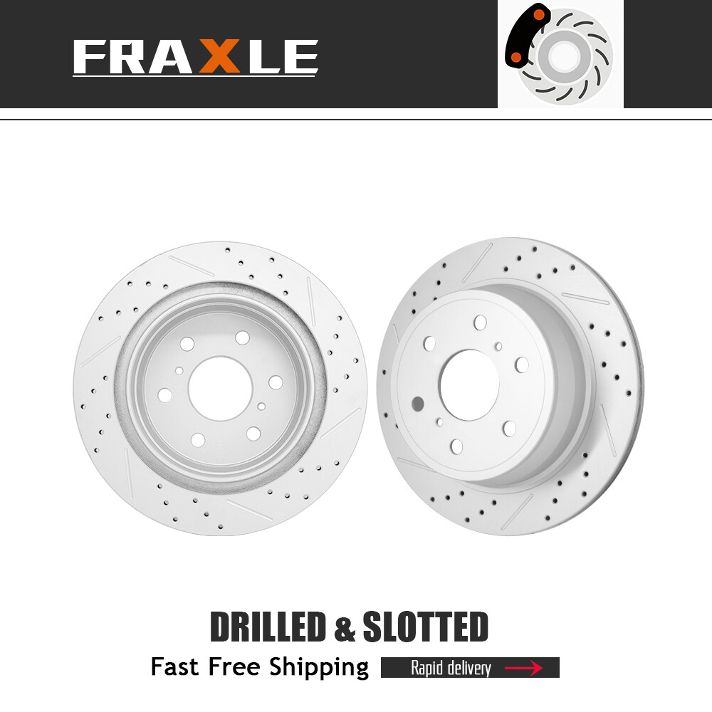 345mm Rear Brake Rotors for 07-19 GMC Chevy Sierra Silverado 1500 4-Wheel Disc