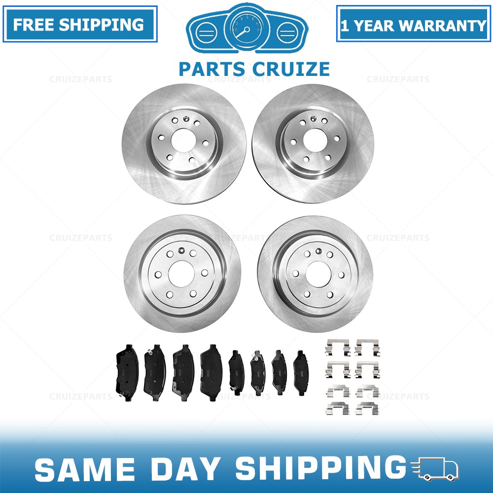 Front Rear Rotors + Ceramic Brake Pads For Cadillac 2010-2013 2014 2015 2016 SRX