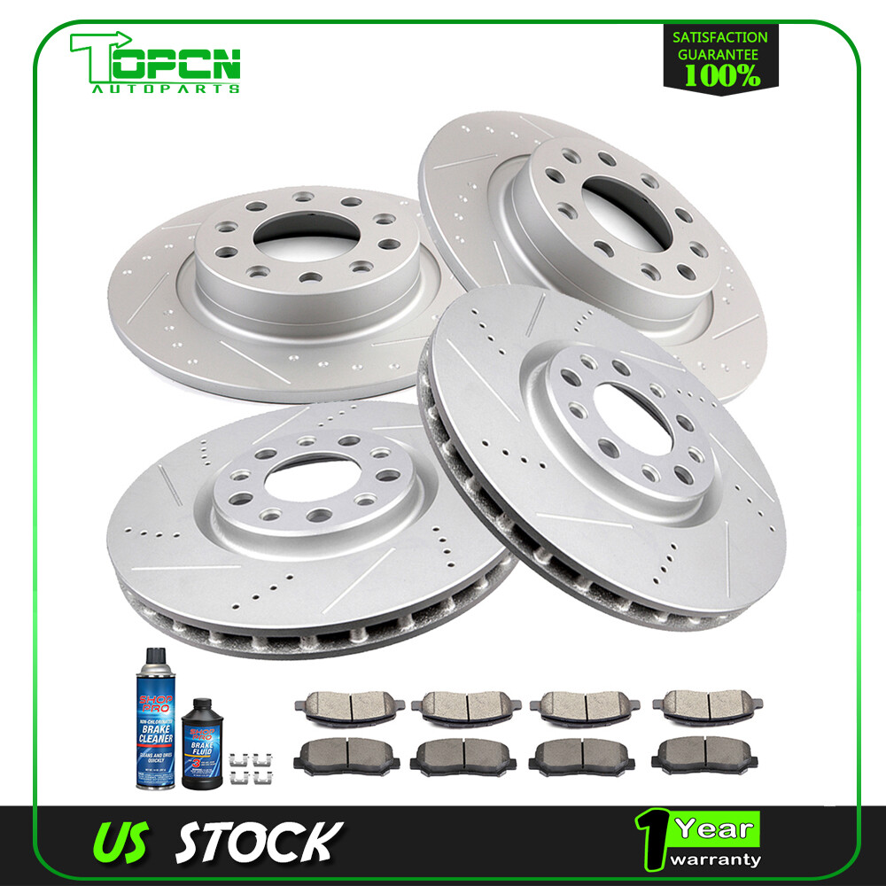 Front & Rear 4X Brake Discs Rotors and 8X Ceramic Pads For Dodge Dart 2013-2016