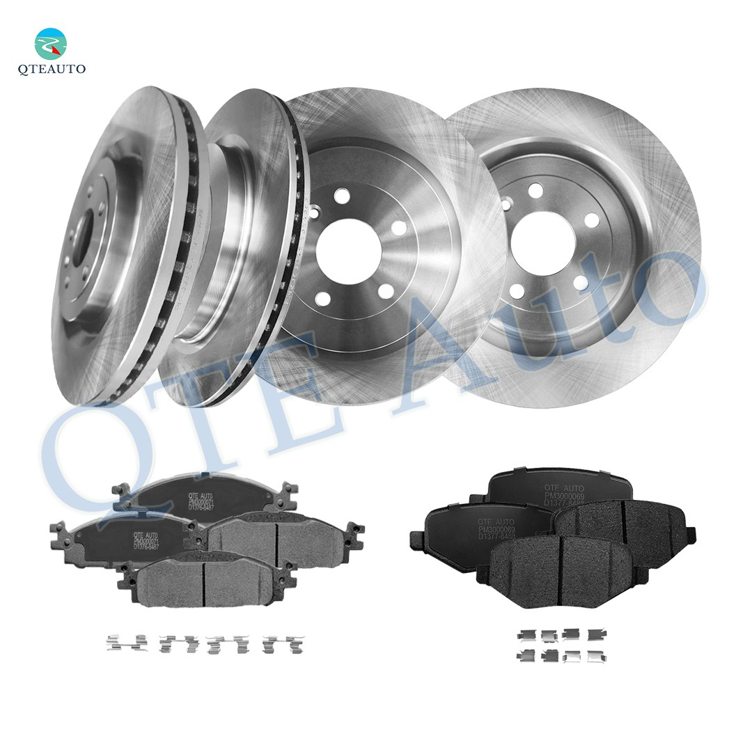 12 Front 352mm-Rear 345mm Brake Rotors-Brake Pad Kit For 2013 2014 Ford Explorer