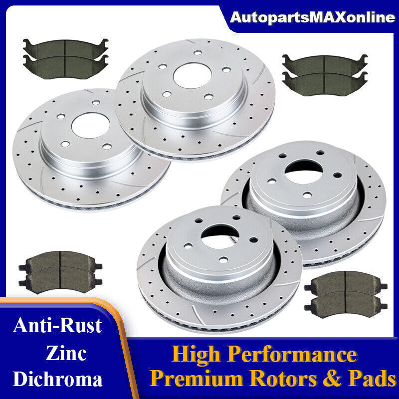 Front Rear Rotors and Brake Pads for Chrysler Aspen Dodge Durange Discs Kits