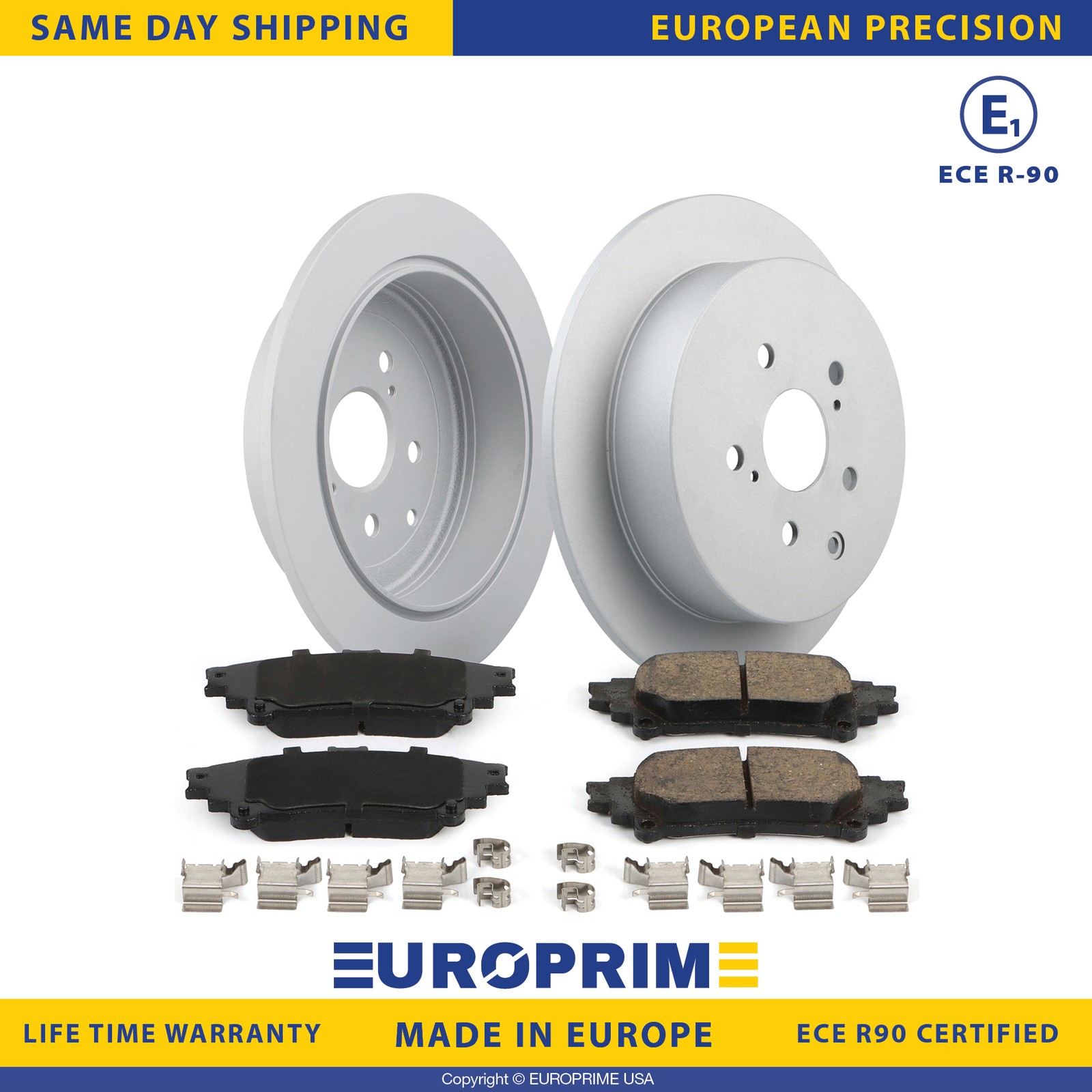 12.17″ Rear Brake Rotor & Brake Pad Kit for Highlander Sienna RX350 RX450h