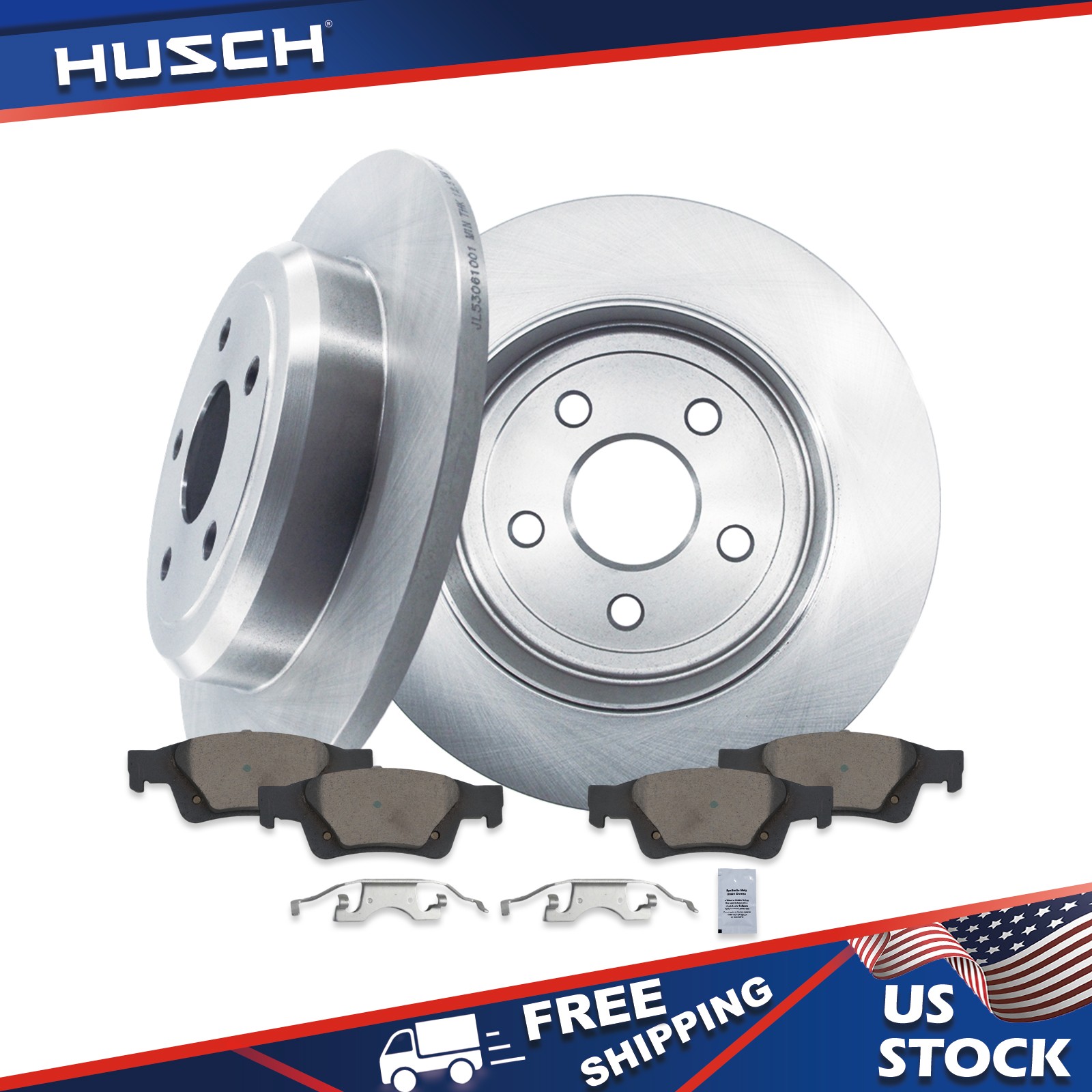 Rear Brake Rotors Ceramic Brake Pads Kit for Jeep Grand Cherokee 2011 – 2020