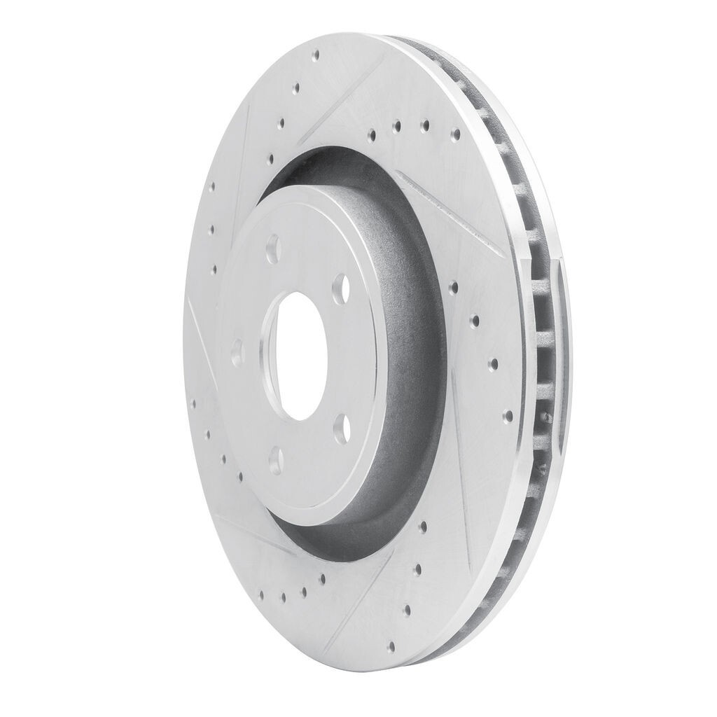 Dynamic Friction 631-42002L – Drilled and Slotted Silver Zinc Brake Rotor