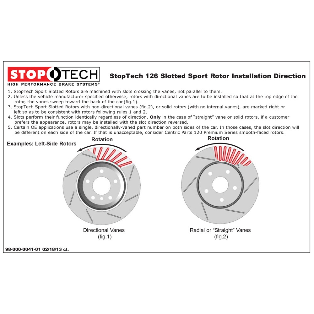 StopTech 126.42095SR Front Right Slotted Brake Rotor for 2008-13 G37 / 14-16 Q60