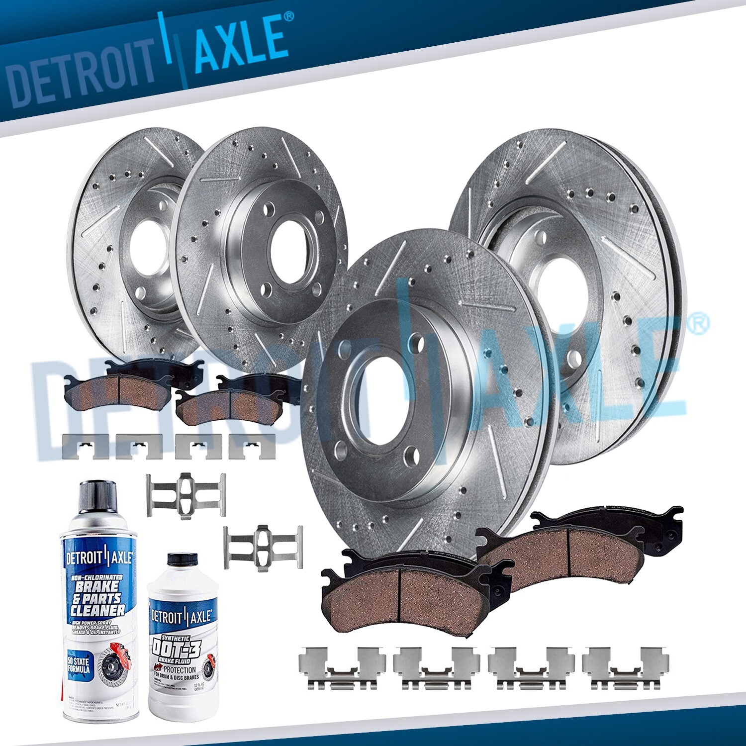 262mm Front + 239mm Rear DRILLED Disc Rotors Ceramic Brake Pads for Honda Civic