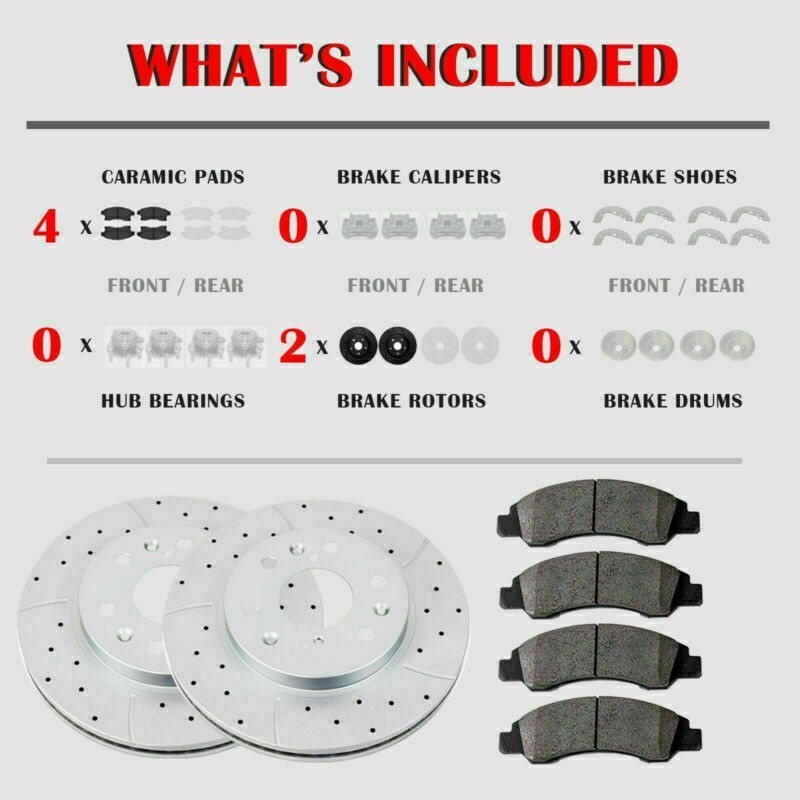 For 2007-13Nissan Altima 296mm Front Slotted Rotors and Brakes Pads Brakes Kits