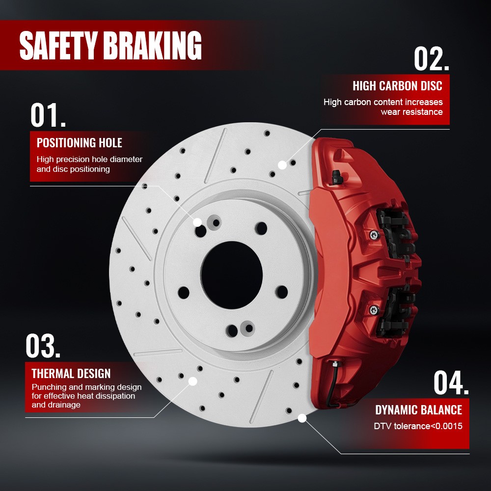 Front Brake Rotors & Ceramic Pads Set for Dodge Durango Jeep Grand Cherokee