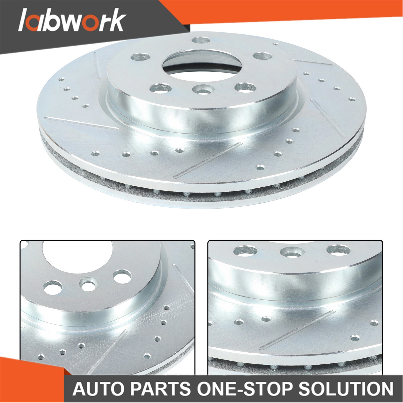 Labwork Drilled Brake Rotor & Brake Pads 15-16 For Mini Cooper F56/F57 L3 1.5L