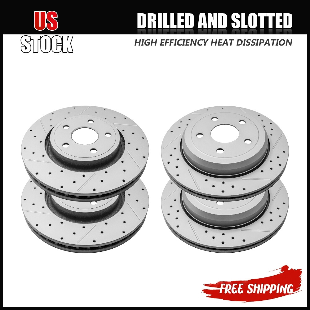 4Pcs Front Rear Disc Brake Rotors For Dodge Durango Jeep Grand Cherokee WK