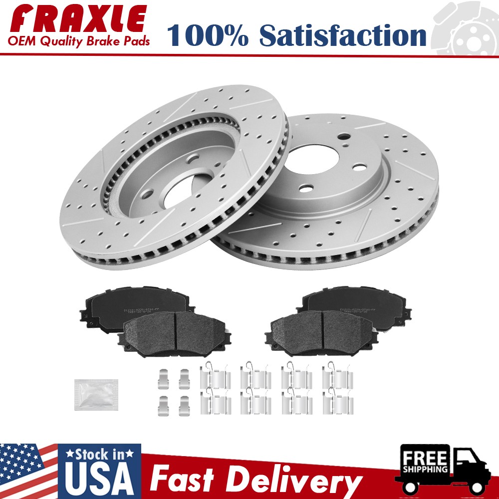 10.83 inch Front Disc Rotors Brake Pads For 2006-2018 Toyota Rav4 Prius V Hs250h
