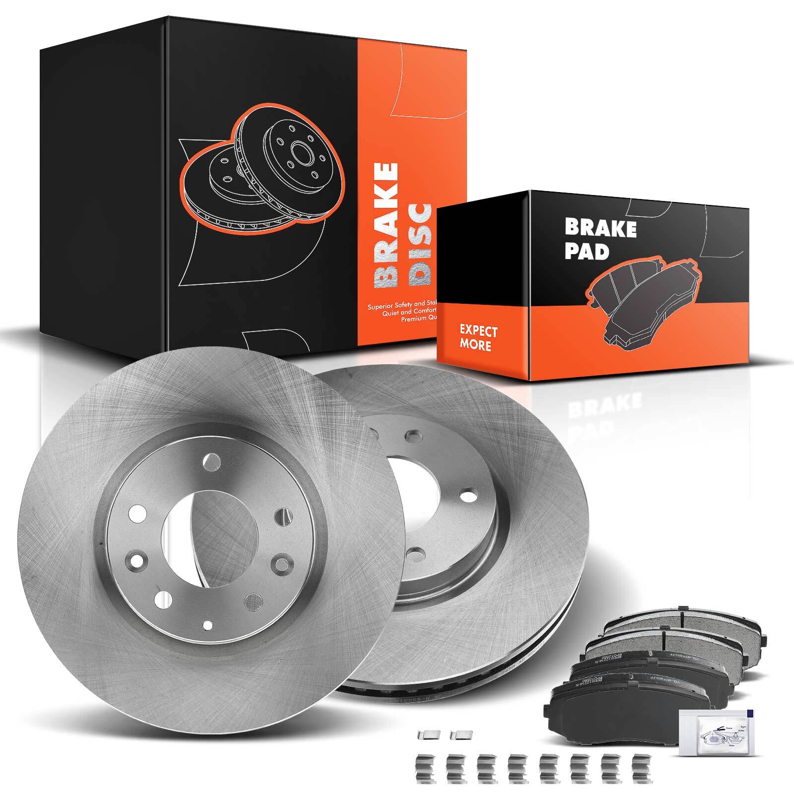 Front Disc Rotor & Ceramic Pads for Mazda CX-7 2007 2008-2012 w/ 5-Stud Wheel