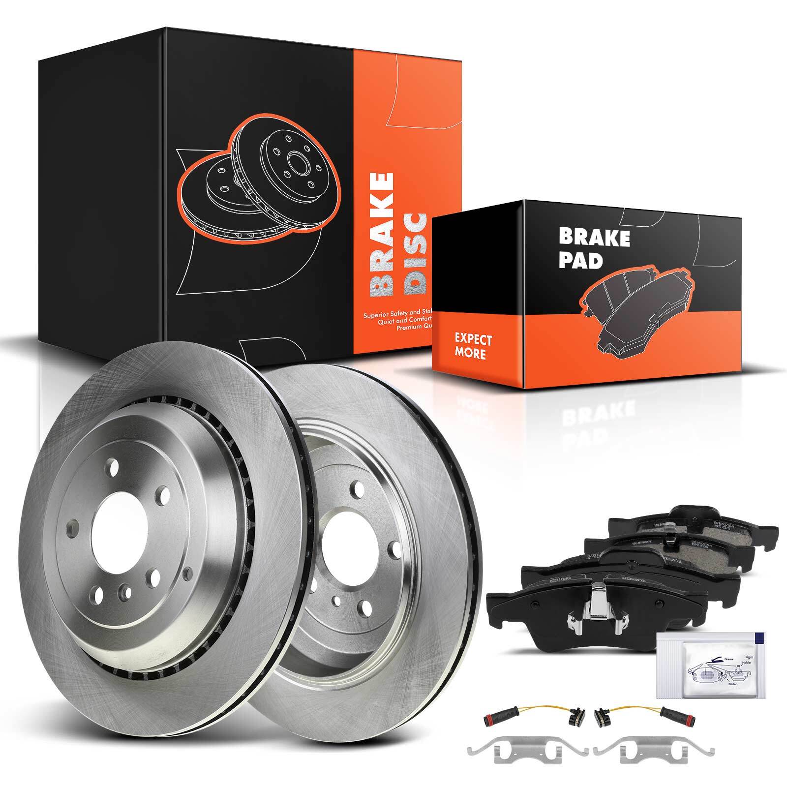 Rear Disc Rotors &Ceramic Brake Pads for Mercedes-Benz ML320 R350 X164 W164 W251