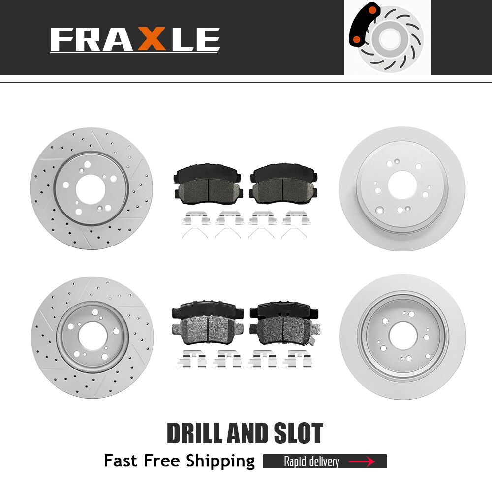 Front Rear Brake Rotors+Ceramic Pads Kit for 2005-2010 Honda Odyssey Brakes Set