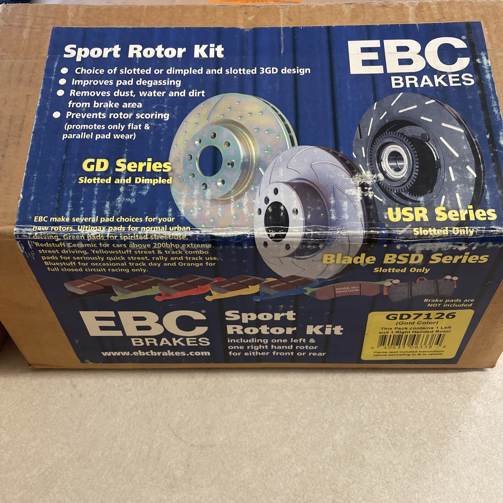 EBC GD7126 GD series Sport Rotor Kit (two pieces) NEW SET OF TWO ROTORS