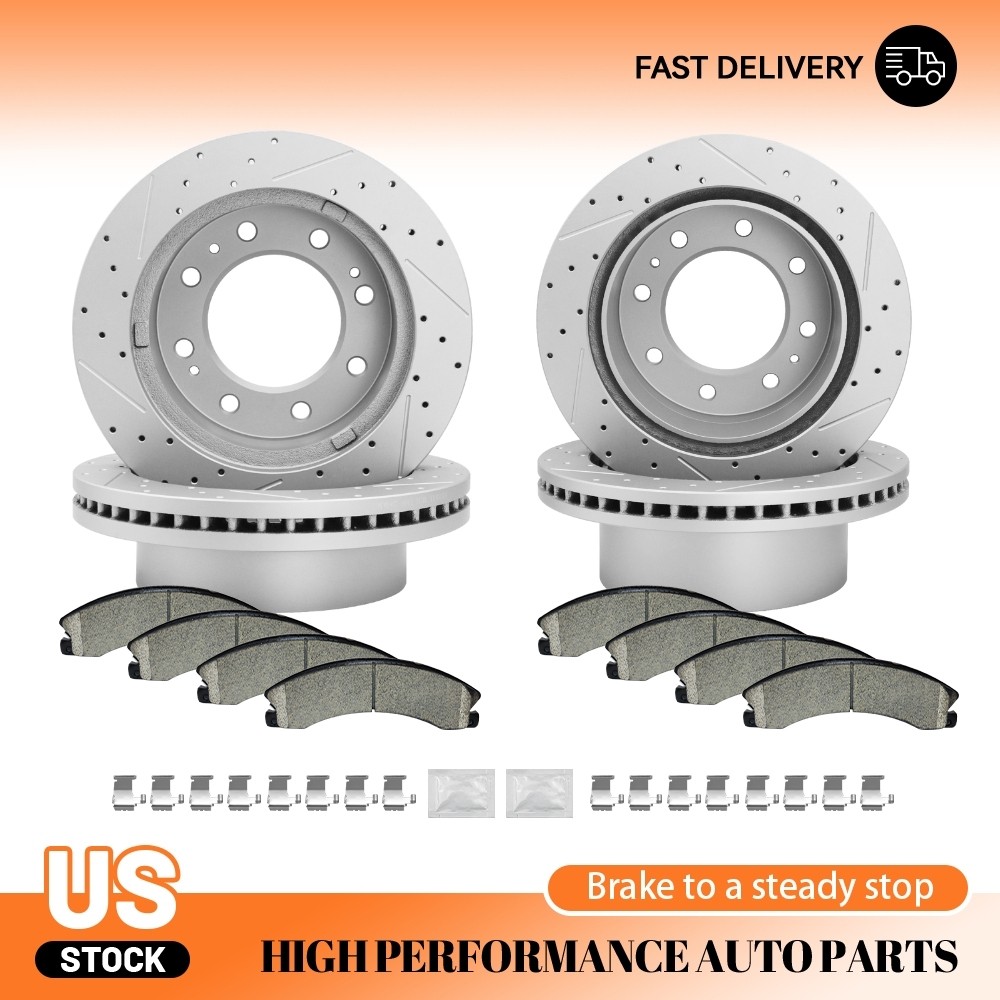 Front Rear Disc Rotors Brake Pads for Silverado GMC Sierra 2500 3500 HD Suburban