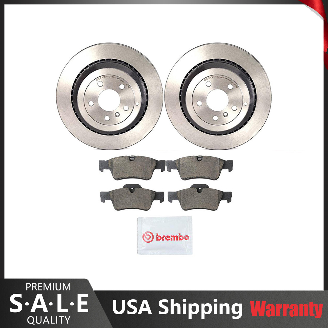 Brembo Rear Brake Kit Ceramic Pads Disc Rotors UV Coated For MB X164 W164 W251