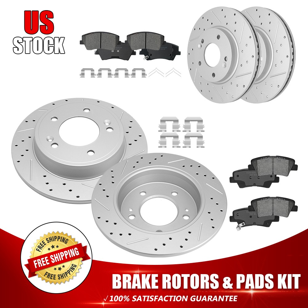Front Rear Brake Rotors Pads For Kia Forte Forte5 Forte Koup Elantra Veloster