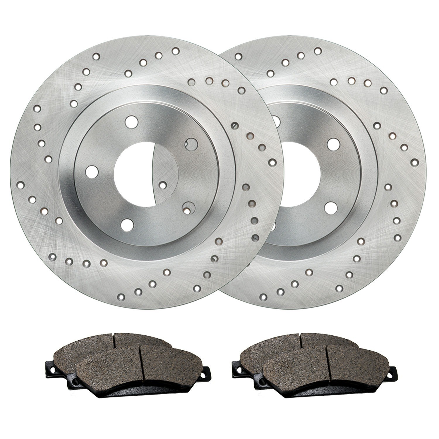 Front Drilled Brake Rotors + Pads for 2002 2003 2004 Toyota Camry
