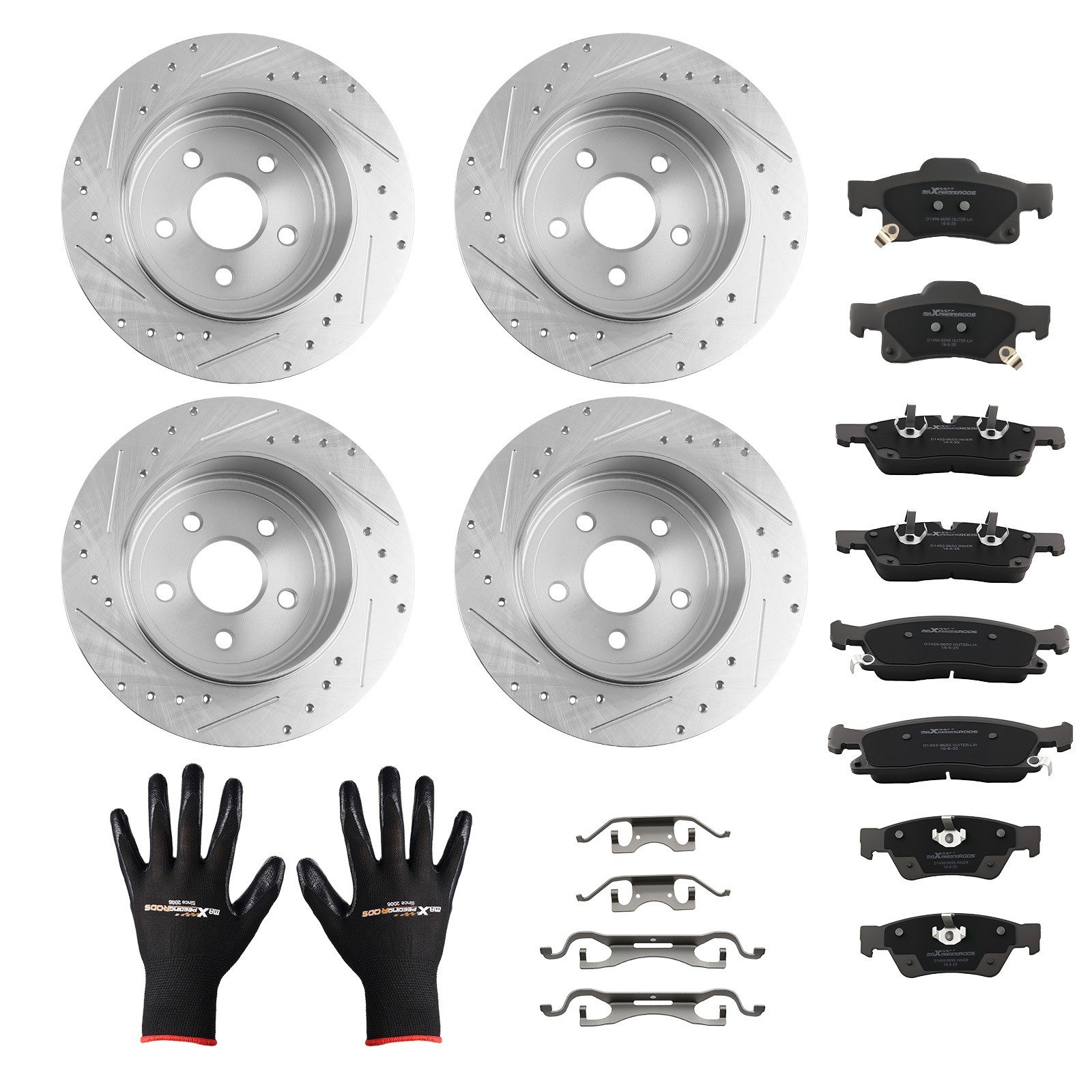 Front Rear Brake Rotors&Ceramic Brake Pads Set for Dodge Durango 2011-20 S-53062