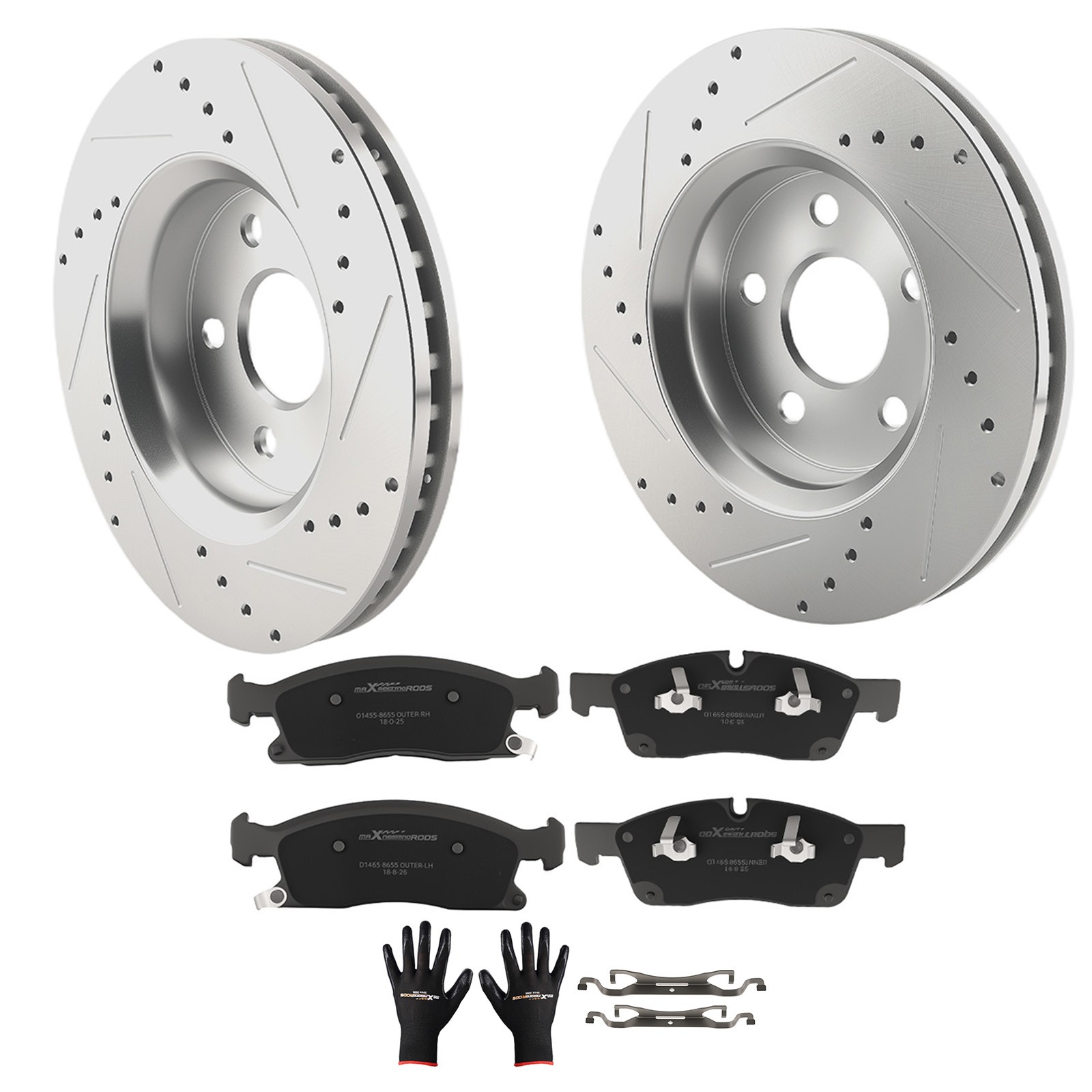 Front Drilled Brake Rotors+Pads Set for Dodge Durango/Jeep Grand Cherokee 11-18