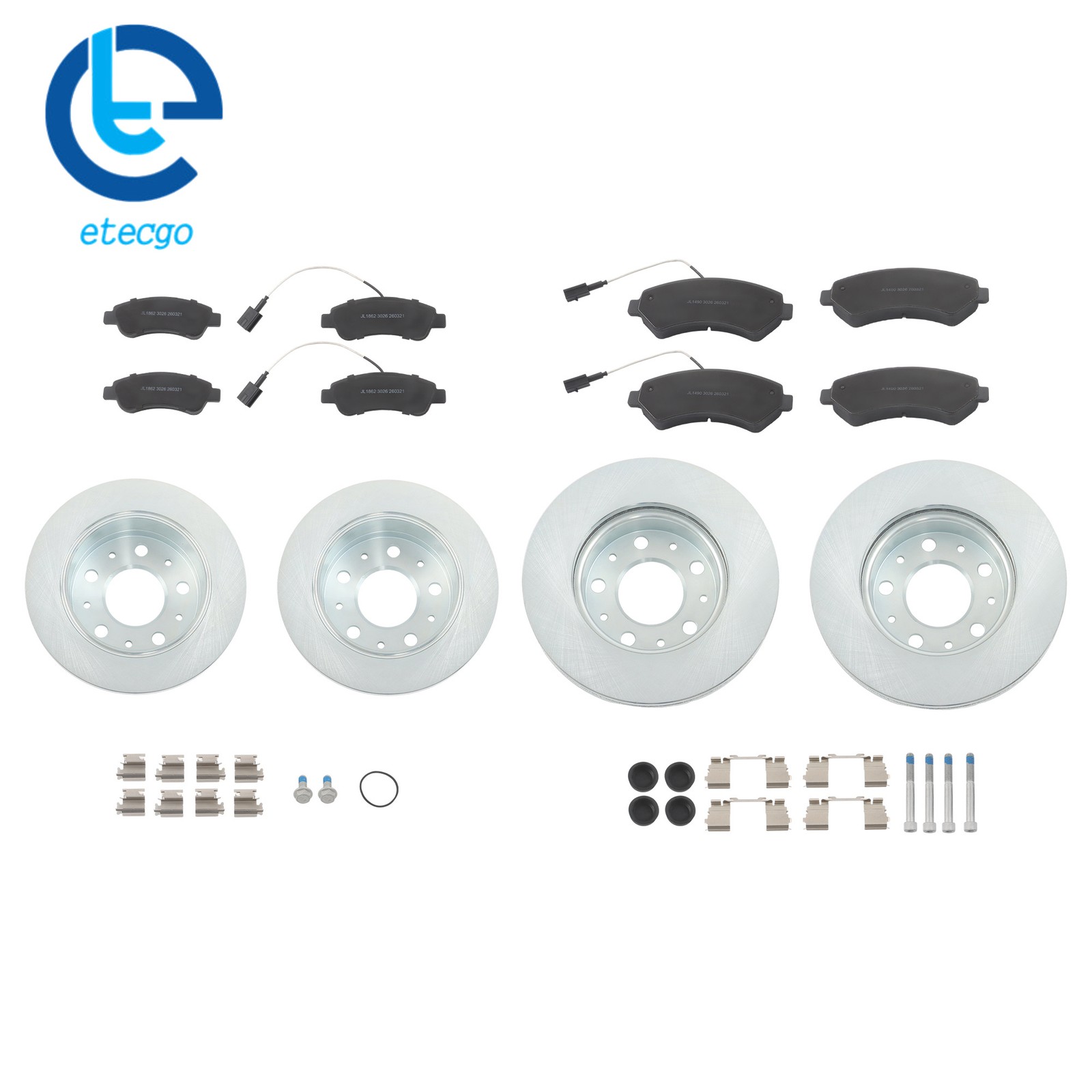 For Ram ProMaster 3500 17-20 Front & Rear Disc Brake Rotors & Ceramic Brake Pads
