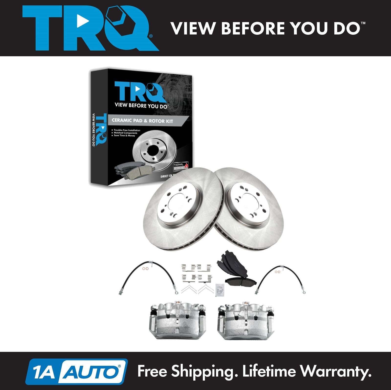 TRQ Front Ceramic Brake Pad & Rotor Kit Fits 2007-2013 Acura MDX 2010-2013 ZDX