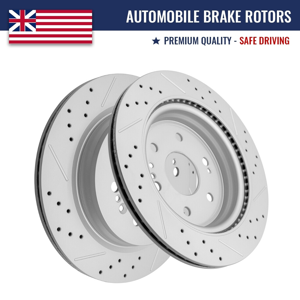 Rear Drilled Brake Rotors for Chevy Silverado 1500 Tahoe GMC Sierra 1500 V8