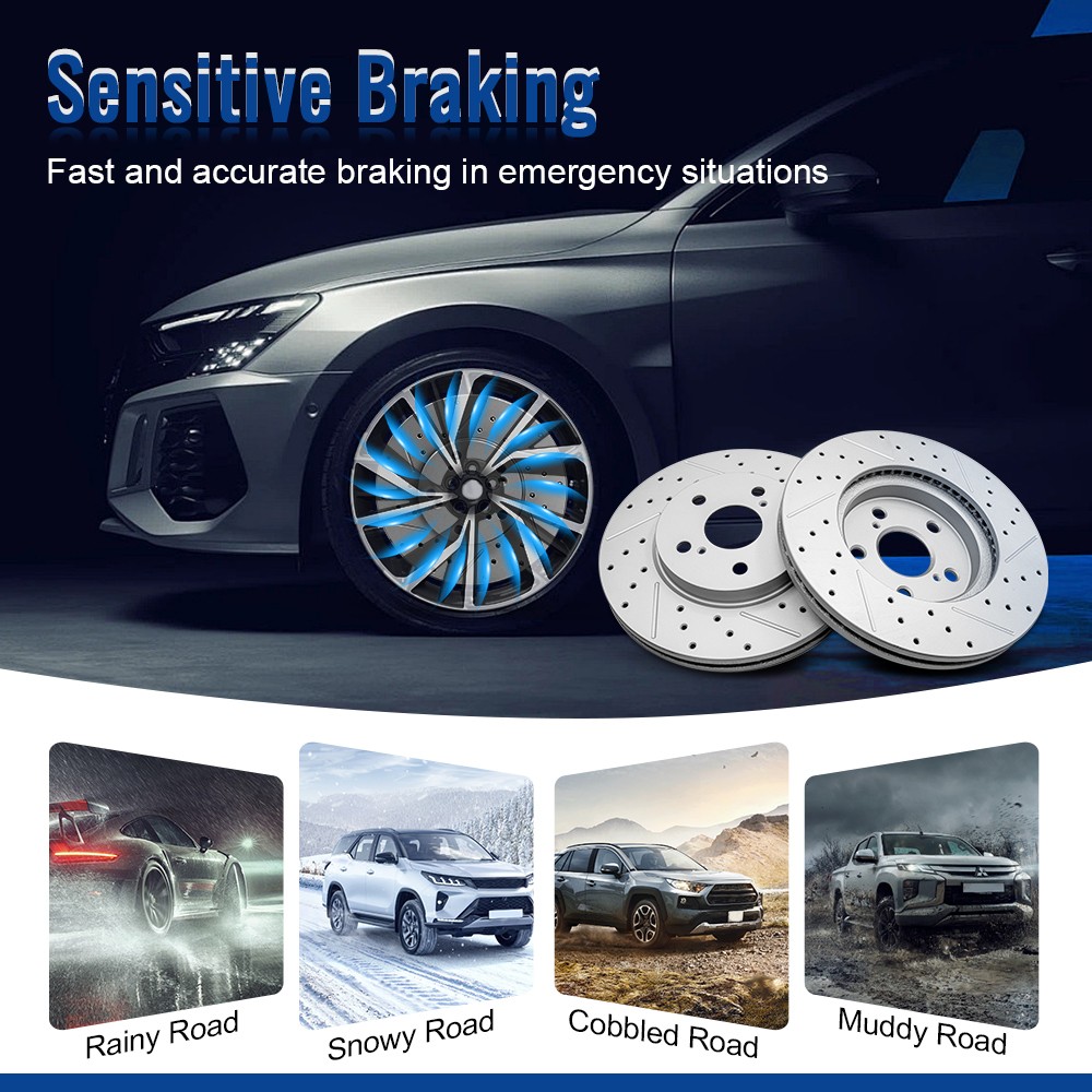 Front Rear Brake Rotor For Lincoln MKX/MKZ Nautilus Continental Ford Edge Fusion