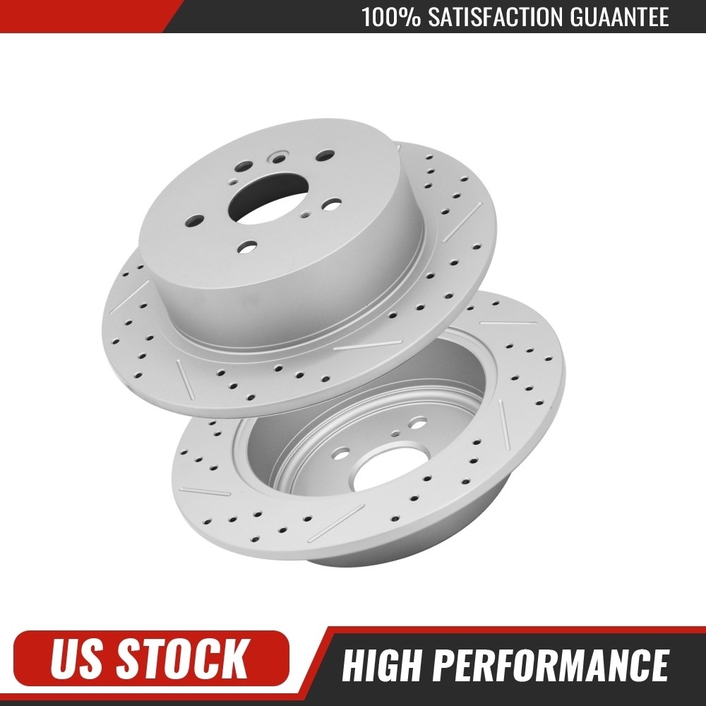2PCS 309mm Rear Brake Disc Rotors For Toyota Highlander 2008 2009 2010 2011-2014