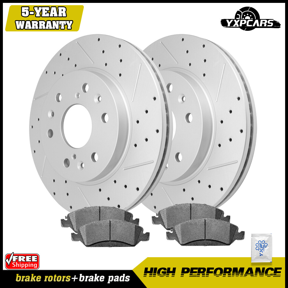 12.99 inch Front Drilled Rotors + Brake Pads for Chevy Silverado GMC Sierra 1500