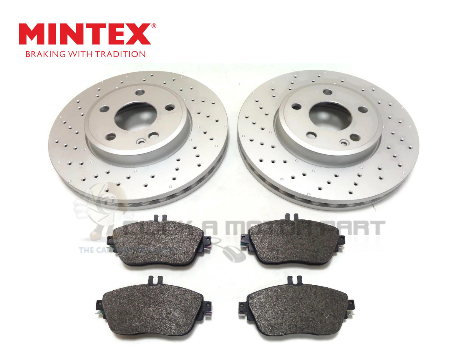 Mintex Front 2 Drilled Brake Discs And Pads For Mercedes A180 A200 2012-2017