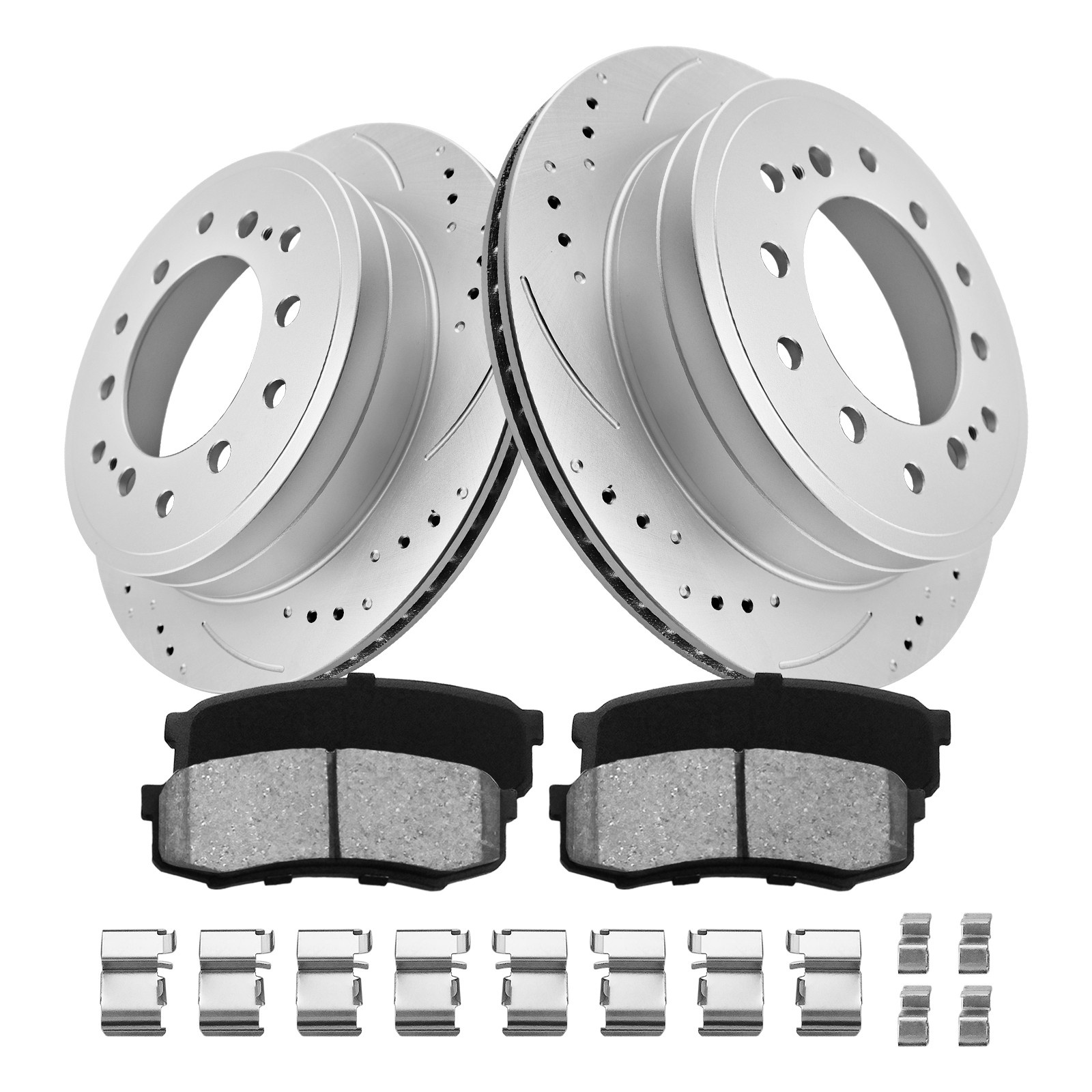 Front Rear Rotors Ceramic Pads + Brake Calipers for 2003-2009 4Runner FJ Cruiser