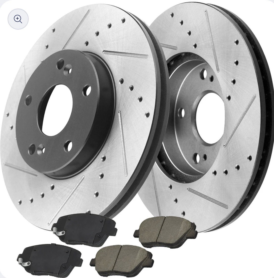 MotorbyMotor Front Drilled & Slotted Rotors + Ceramic Pads Kit for Sonata 11-16