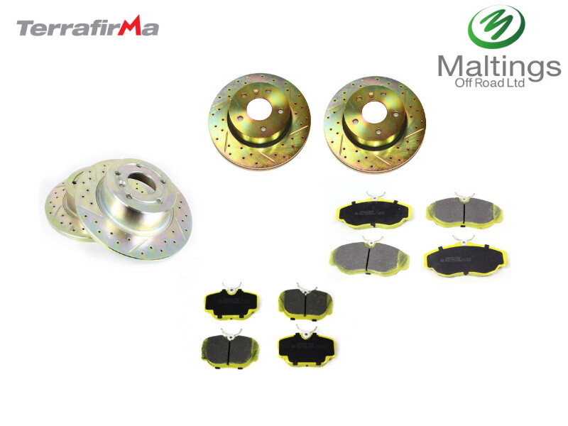 P38 DRILLED AND GROOVED BRAKES DISCS + PADS ALL ROUND 95-02 2.5D/V8