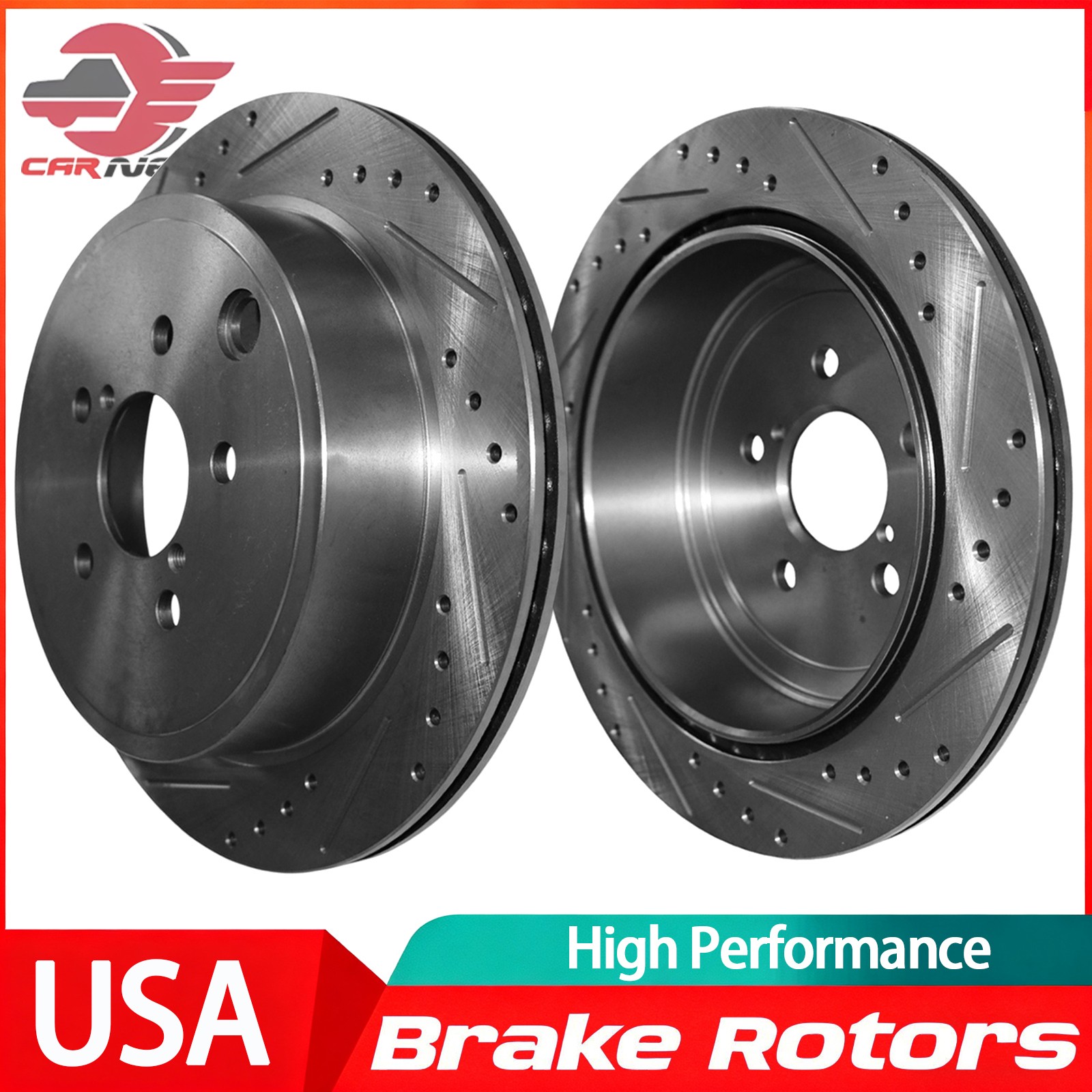 11.20″ Rear Drilled & Slotted Disc Brake Rotors for Mini Cooper 2014-2019 1.5L