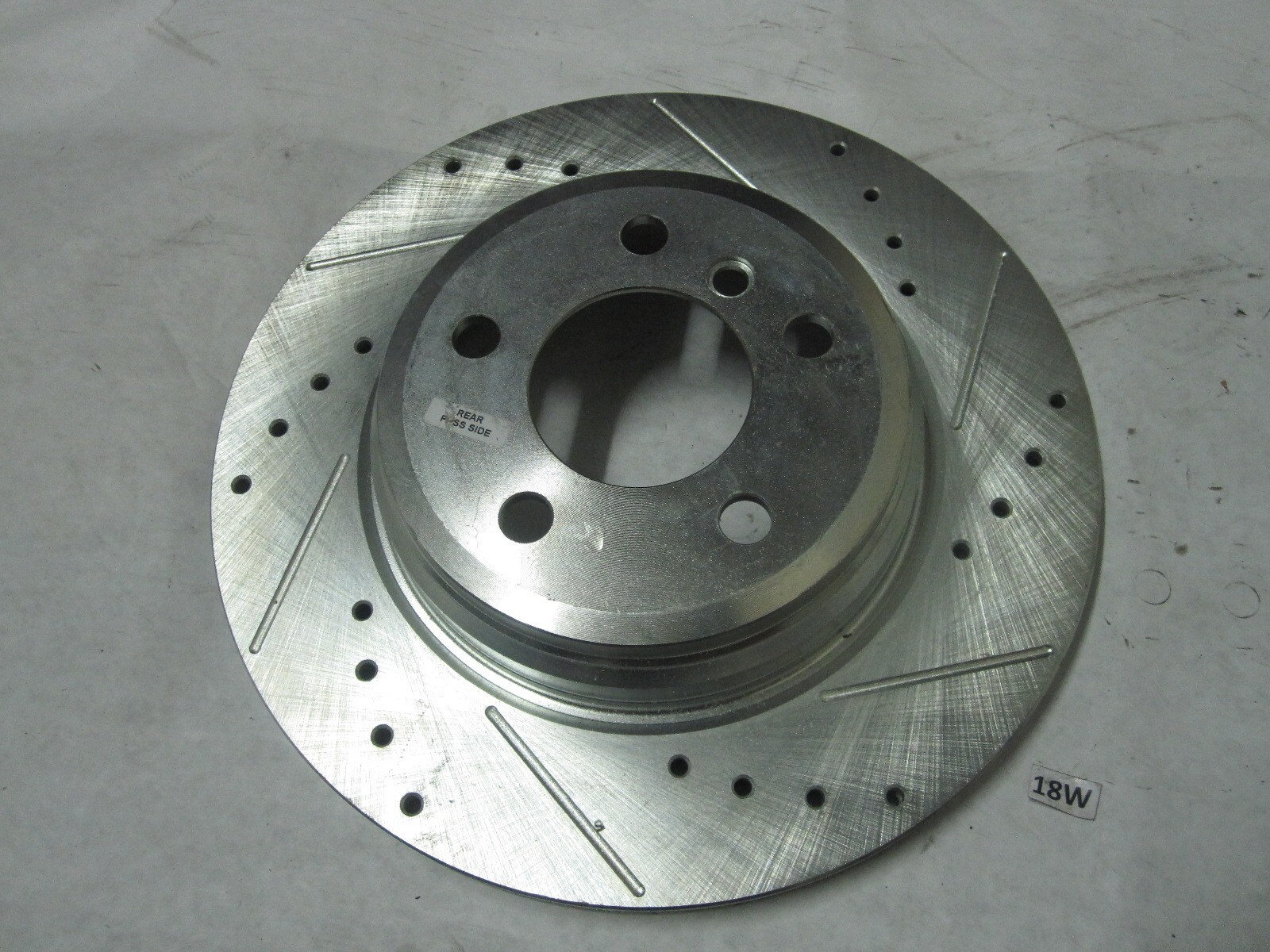 ONE Rear RIGHT PASSENGER Drilled, Slotted and Zinc Plated Brake Rotor