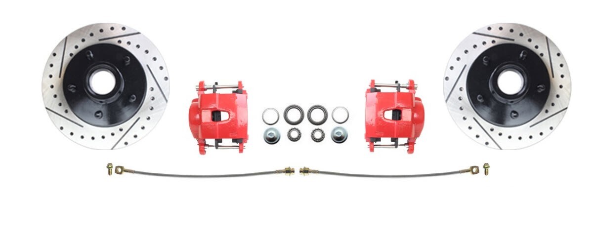 1982-1993 Camaro Front & Rear Brake Package, RED PC Calipers, D/S Rotors