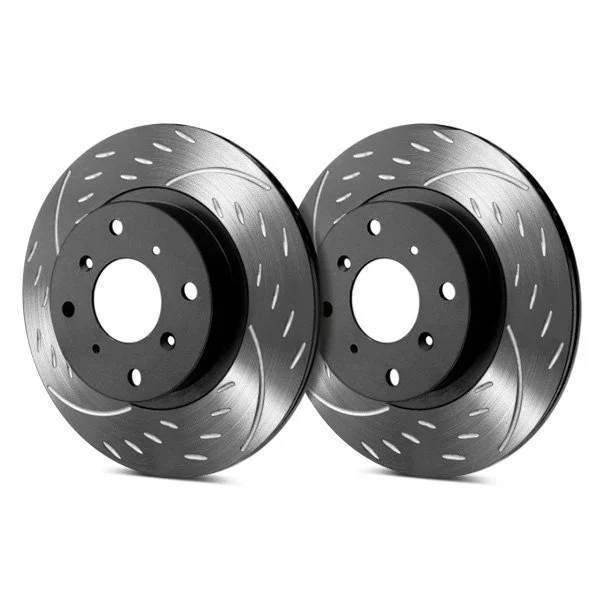 For Toyota Tacoma 05-15 Brake Rotors Diamond Slot Dimpled & Slotted 1-Piece