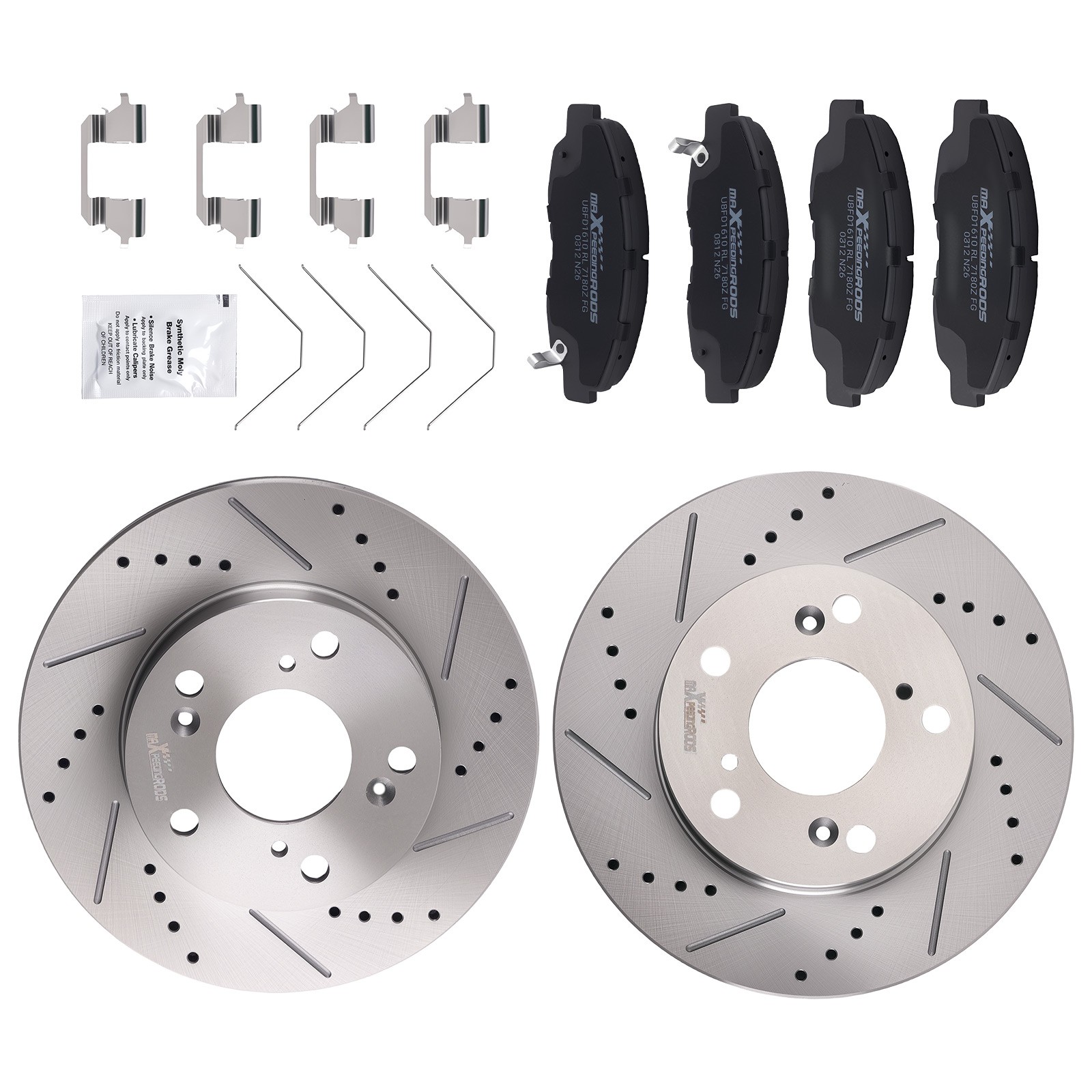 Front Vented Brake Rotors Ceramic Pads for Honda Civic 2012-2015 S31601 D1578