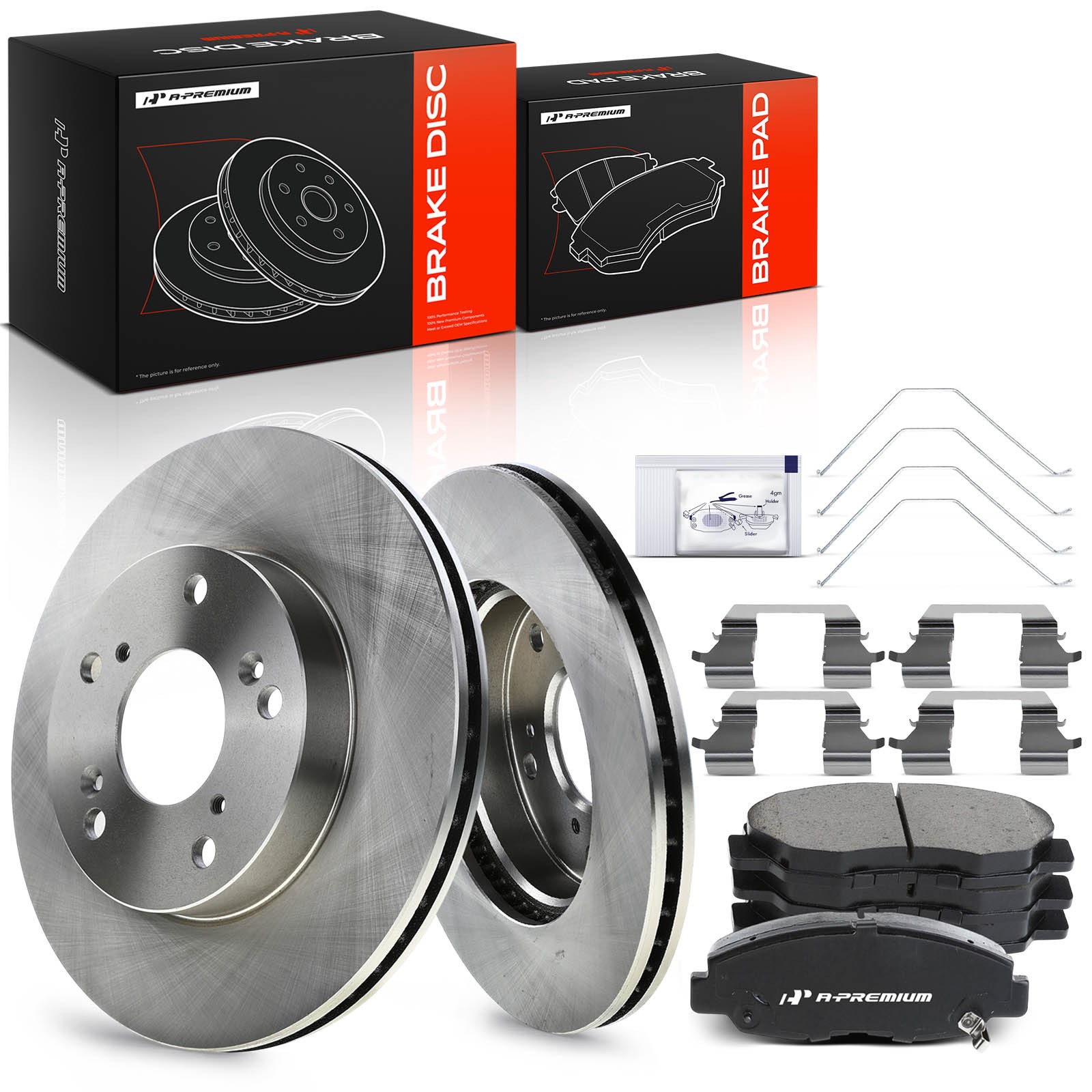 A-Premium Front Side Disc Brake Rotors & Ceramic Pads for Honda Civic 2012-2015
