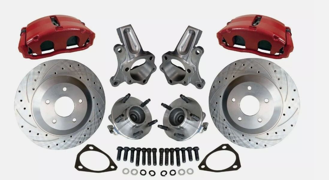 1964-74 Chevelle Camaro Nova 13” Big Brake Kit D/S Rotors Red B12401B
