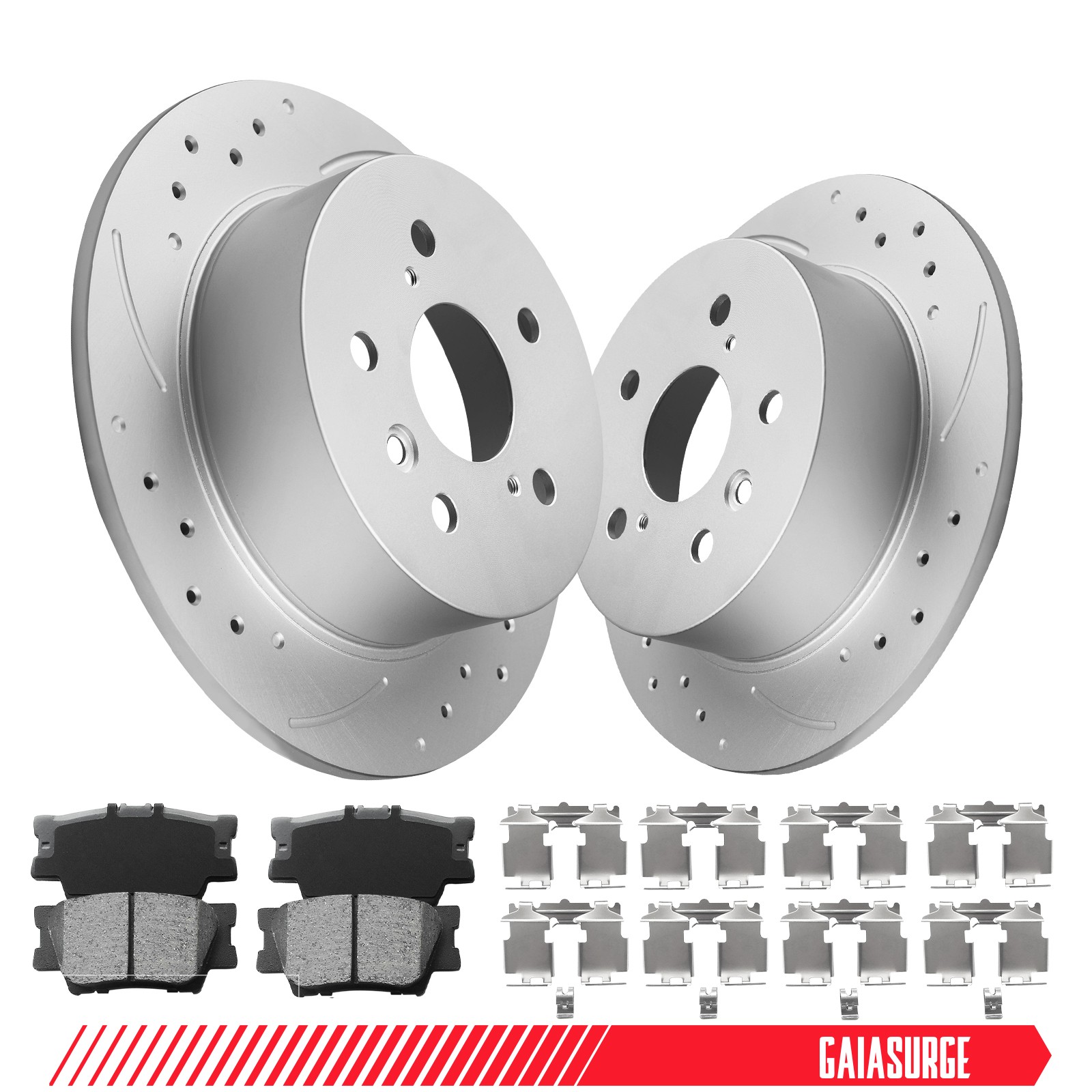 11.1in Rear Solid Disc Rotors Ceramic Pads for 2007-2010 2011 Toyota Camry FWD