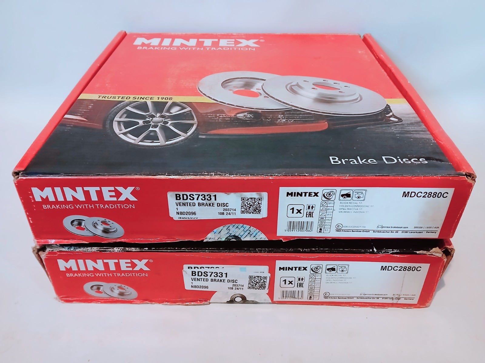 2 Front Brake Disc Fits Vauxhall Insignia Mintex MDC2880C Outer Ø 321mm Vented