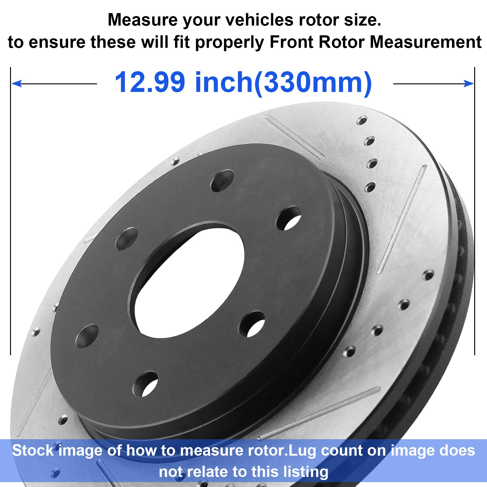 4WD Front Drilled Rotors Brake Pads for 2004-2008 Ford F-150 Lincoln Mark TL A09