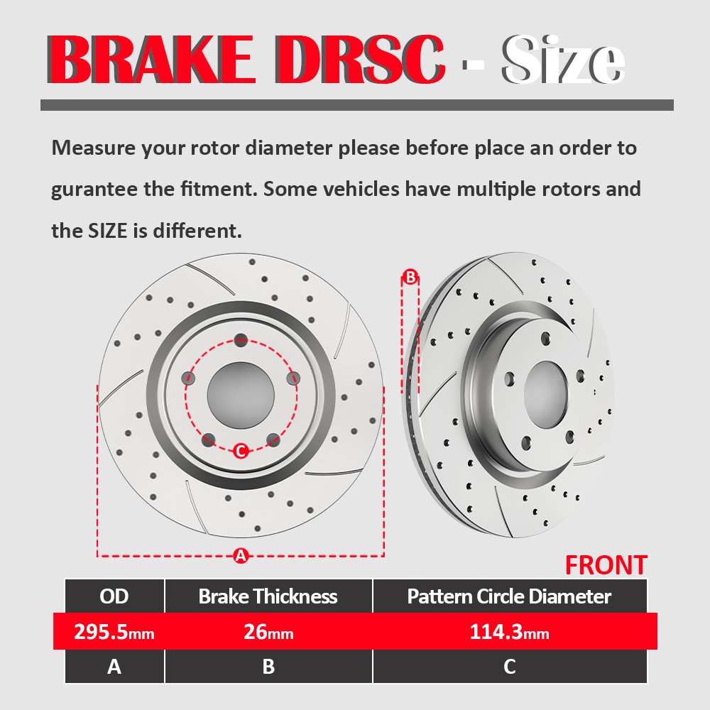 For 2007-13Nissan Altima 296mm Front Slotted Rotors and Brakes Pads Brakes Kits